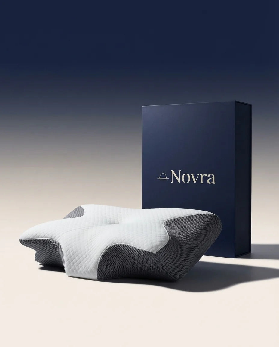 Novra Pillow with its navy gift box